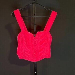 Rachel Zoe Pink Velvet Corset Top